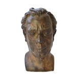 Maurice Lambert (1901-1964), a plaster bust of J.B Priestly, circa 1950, bronzed finish, 36cm high.