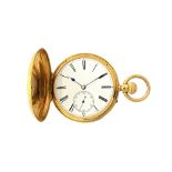 A gentleman's 18ct gold cased, keyless wind, quarter repeating hunting cased pocket watch,