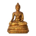 A composite gilt bronze figure of Buddha,