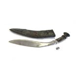 A Kukri with shaped steel blade engraved 'Captain Katu Jhafa 44th GR',