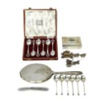 Silver and silver mounted wares, comprising; a set of six teaspoons,