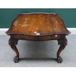 A mahogany coffee table of 18th century design,