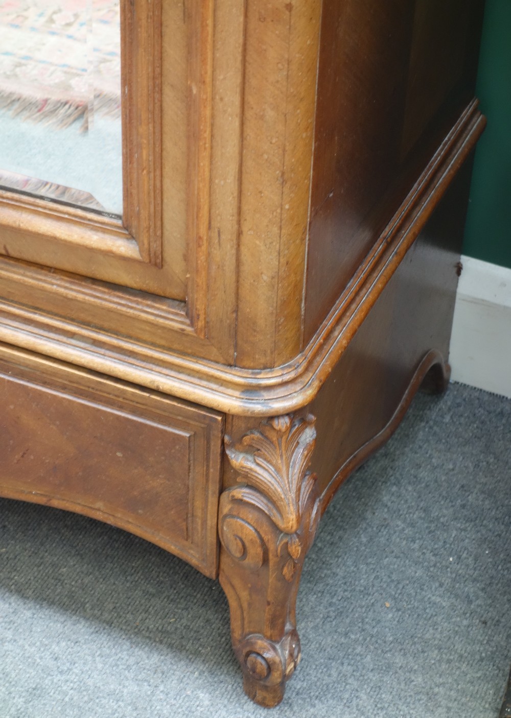 A late 19th century French mahogany armoire, - Image 3 of 3