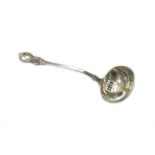 A Victorian silver Albert pattern soup ladle, monogram engraved, London 1841, weight 283 gms.