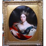 After William Fowler, Portrait of Queen Victoria, oil on canvas, oval, 75cm x 61cm.