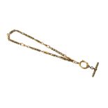 A gold multiple link Albert chain, converted for wear as a neckchain, fitted with four gold swivels,