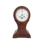 An Edwardian mahogany and line inlaid balloon clock,