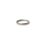 A platinum plain wedding ring, ring size M, weight 3.8 gms.