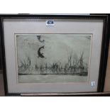 George Marples (1869-1939), A group of eight etchings, most signed,