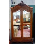 A late 19th century French mahogany armoire,