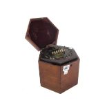 A Lachenal & Co twenty four key rosewood concertina, late 19th century,