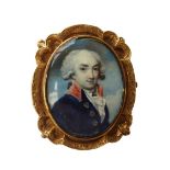 A mid/early 18th century English school portrait miniature on ivory of James Beal Bonnell