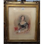 George Richmond (1809-1896), Portrait of a lady, watercolour, 35cm x 26.5cm.