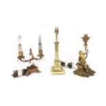 A brass figural table lamp,