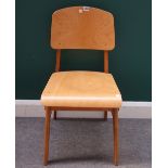 Jean Prouve; a beech type standard Bois chair, 42cm wide x 83cm high.