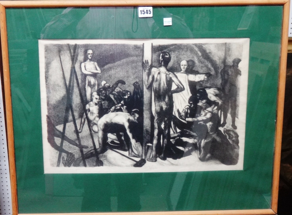 John Copley (1875-1950), Figure group, lithograph, signed in pencil, 30cm x 46cm.