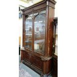 A 19th Italian brown painted cabinet cupboard, possibly from a pharmacy,