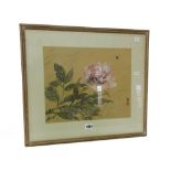 Cheng-Wu Fei ( born 1914), `Peony and a Bee', watercolour on paper, signed and with seal,