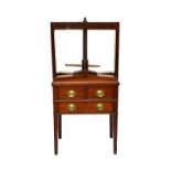 A George III mahogany and oak press cabinet,