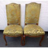 A set of six Louis XV style stained beech hump back dining chairs,