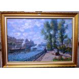 Russian School (20th century),On the Seine, Paris, oil on canvas, signed, inscribed on reverse,