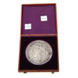 A French silver medallion, relating to The Marseilles Geographical Society,