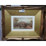 William Leighton Leitch (1804-1883), Llangollen, watercolour, signed, 10.5cm x 18cm.