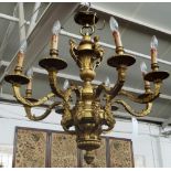 A French ormolu eight light chandelier, 20th century, of Louis XIV style,