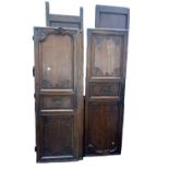 A 19th century French oak two door armoire on scroll feet, 157cm wide x 230cm high.