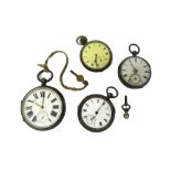 A silver cased large size openfaced pocket watch, with a fusee lever movement,