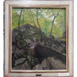 Raffaele de Grada (1885-1957), Woodland scene, oil on canvas, signed, 87cm x 77cm.