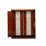 A Victorian table top fruitwood collector's cabinet/microscope slide box,