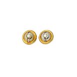 A pair of Italian two colour gold and diamond set dress cufflinks, by Giollaro,