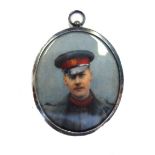 A late 19th/early 20th century English School portrait miniature on ivory of a military officer,