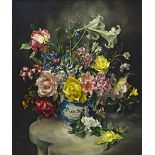 Harold Clayton (1896-1979), Flowerpiece, oil on canvas, signed, 65cm x 55cm.