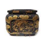 A Japanese lacquer jardiniere, Meiji period, 19th century, of rounded square form,