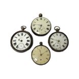 A gentleman's silver cased, key wind, openfaced pocket watch,