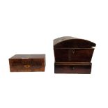 Possibly Irish; a 19th century yew dome top work box,