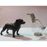 A composite bronze model of a Staffordshire Bull Terrier,