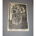 After Picasso; Fleurs dans un pot, print, unframed, 26cm x 17cm.