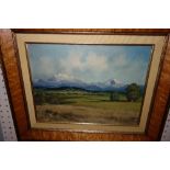 E. B. Emtez (20th century), Mexican Volcano, oil on board, signed, 29.5cm x 39.5cm.