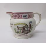 A Sunderland lustreware jug, early 19th century, 'Success to the Coal Trade',