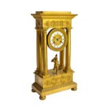 A Louis Philippe ormolu striking portico mantel clock, Destape, Paris, mid-19th century,