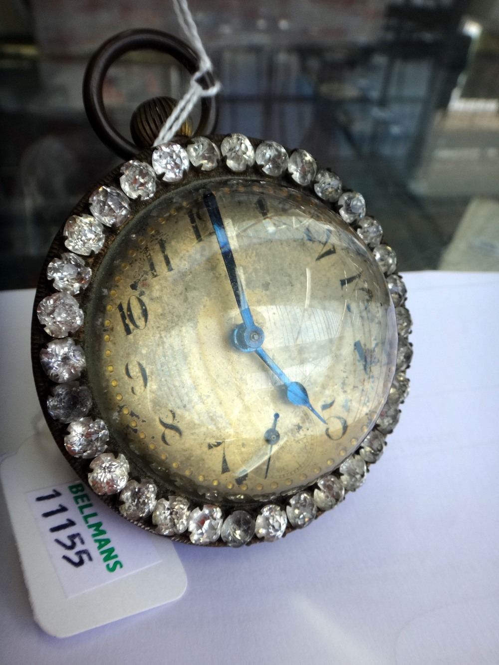 A late 19th century French desk timepiece formed as a glass globe, visible movement to reverse, - Image 2 of 4