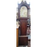 An oak longcase clock, 19th century, the painted dial detailed 'Samuel Esau Presteigne',