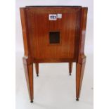 A 19th century Dutch rosewood, fruitwood and mahogany jardiniere, on tapering square supports,
