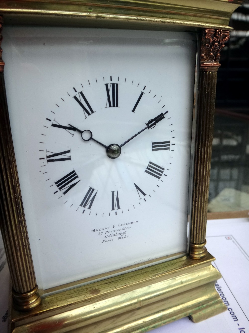 A French hour repeating gilt brass cased carriage clock by E. - Image 2 of 5