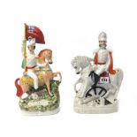 A Staffordshire equestrian figure, 'King of Prussia', 19th century,