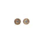 A pair of diamond set cluster ear studs,