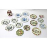 A quantity of early 19th century Staffordshire and other small plates,